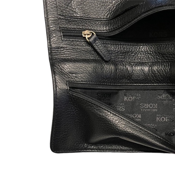 Michael Kors Black Clutch with Gold Logo - Picture 11 of 12